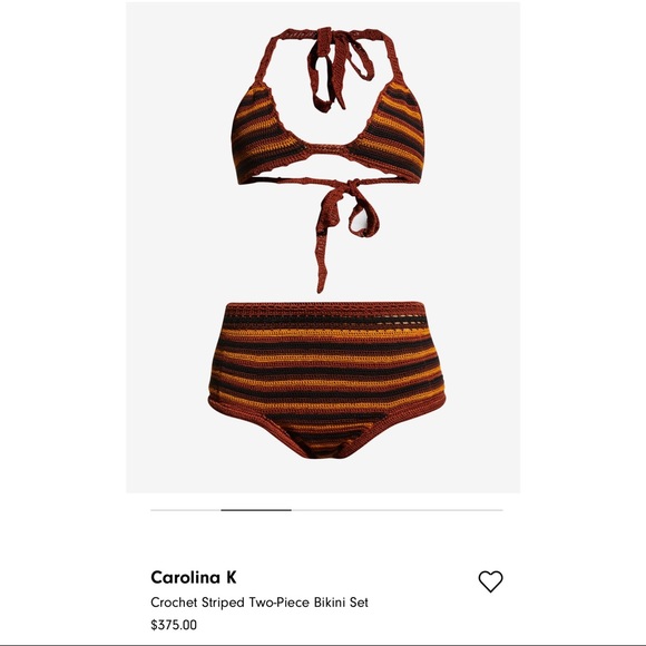 Carolina K crochet swim two piece bikini size small - Picture 6 of 13